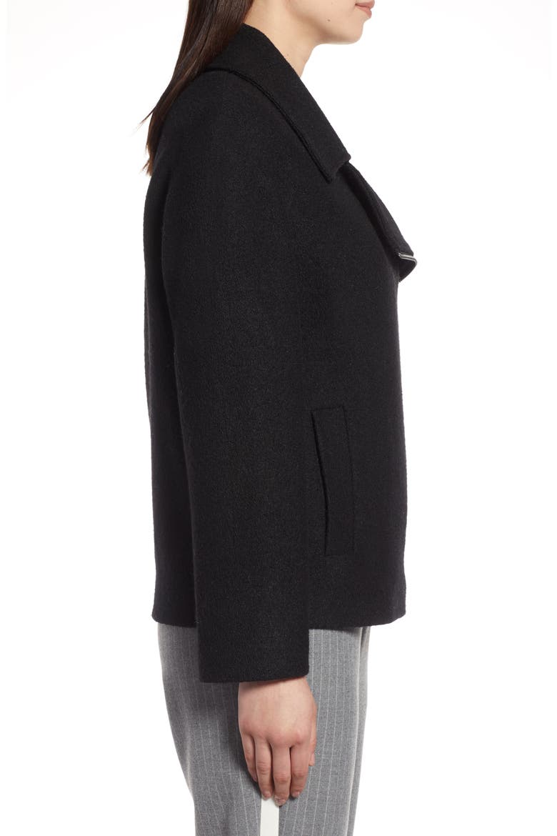 Boiled Wool Blend Moto Jacket, Alternate, color, BLACK