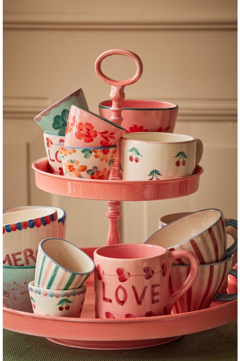 Set of 6 Hand-Painted Cappuccino Cups, Alternate, color, MULTI