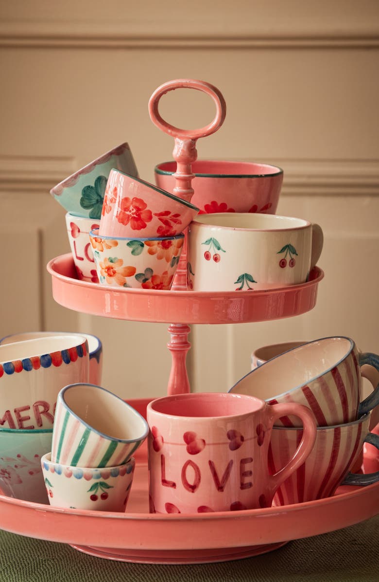 Rice by Rice Set of 6 Hand-Painted Cappuccino Cups, Alternate, color, Multi