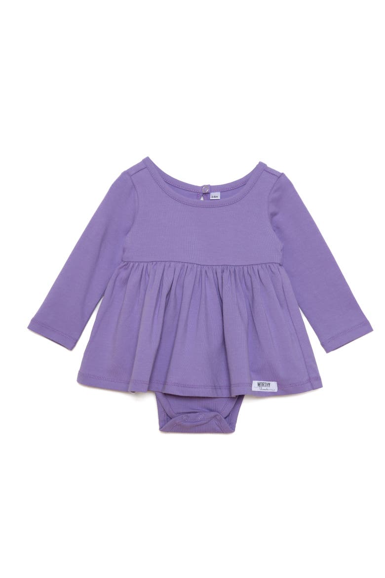 Solid Long Sleeve Bubble Romper, Main, color, Purple