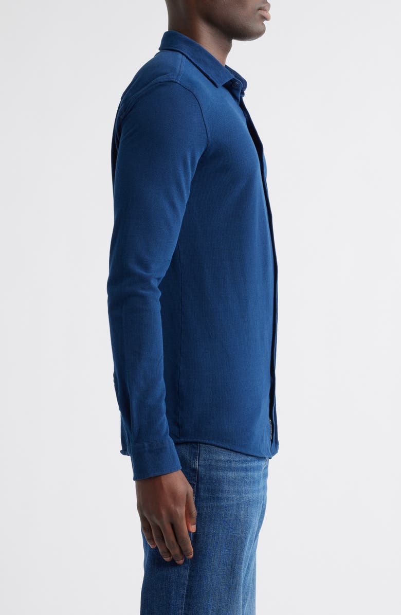 Mavi Jeans Cotton Knit Button-Up Shirt, Alternate, color, Indigo