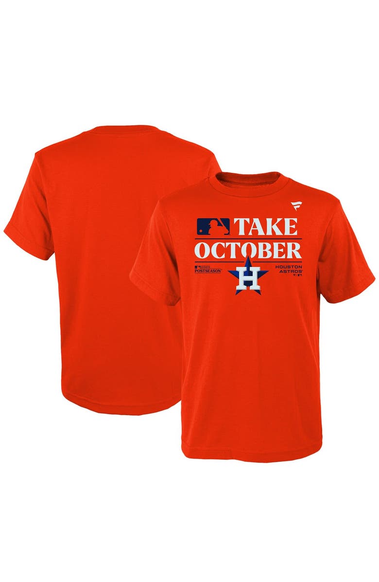 FANATICS Youth Fanatics Branded  Orange Houston Astros 2023 Postseason Locker Room T-Shirt, Main, color, 