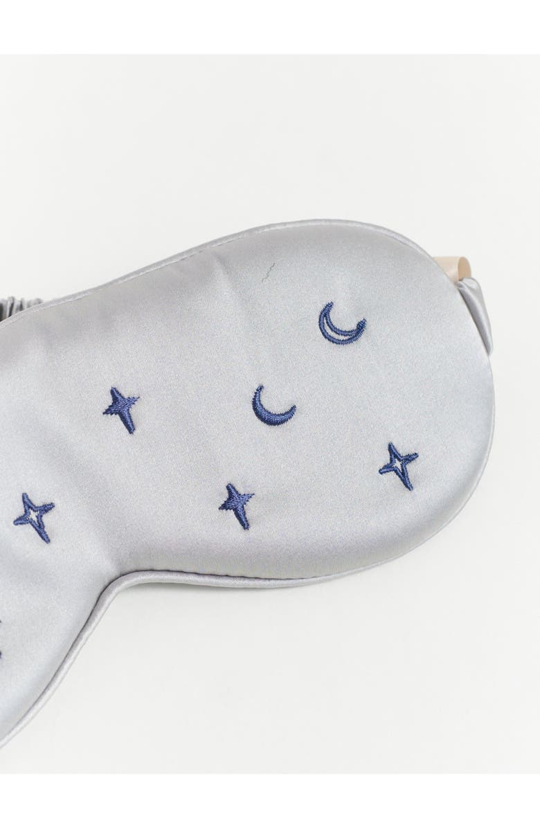 Lost Pattern Silk Sleep Eye Mask, Alternate, color, Silver