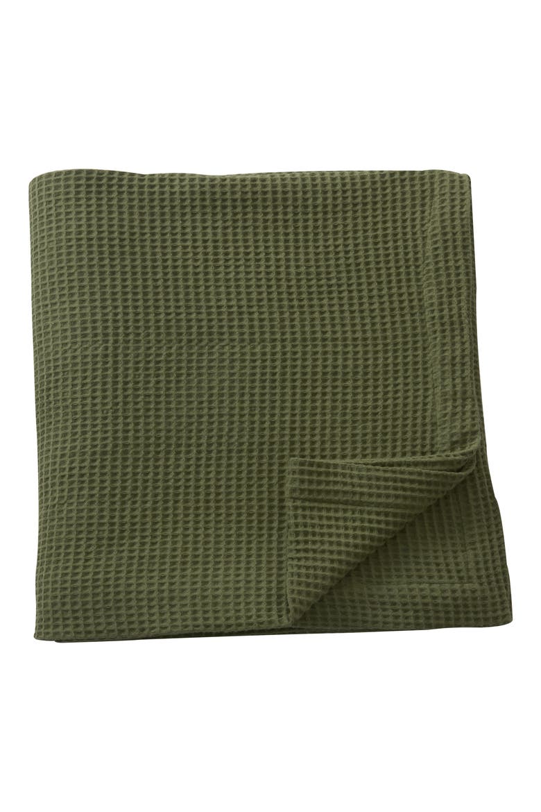 Cotton Waffle Weave Blanket, Main, color, OLIVE