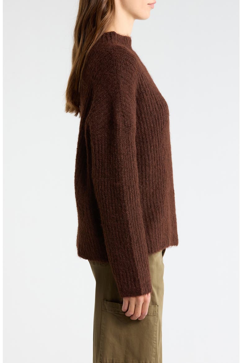 Mock Neck Sweater, Alternate, color, CHOCOLATE