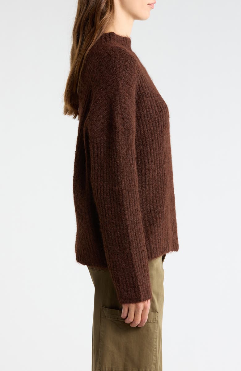All in Favor Mock Neck Sweater, Alternate, color, Chocolate