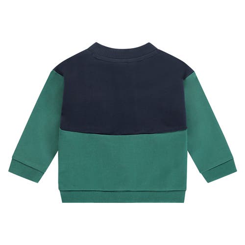 Babyface Colorblock Sweat Cardigan In Green