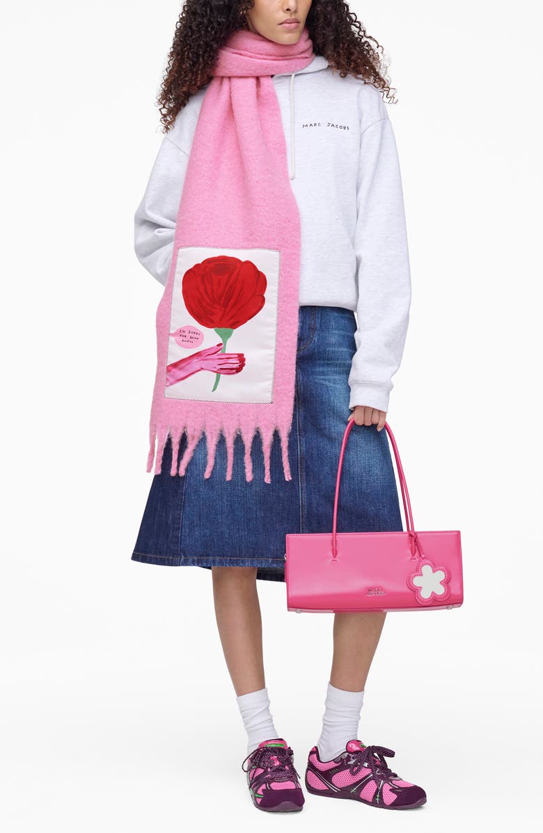 Marc Jacobs Oh Rose Appliqué Scarf, Main, color, 