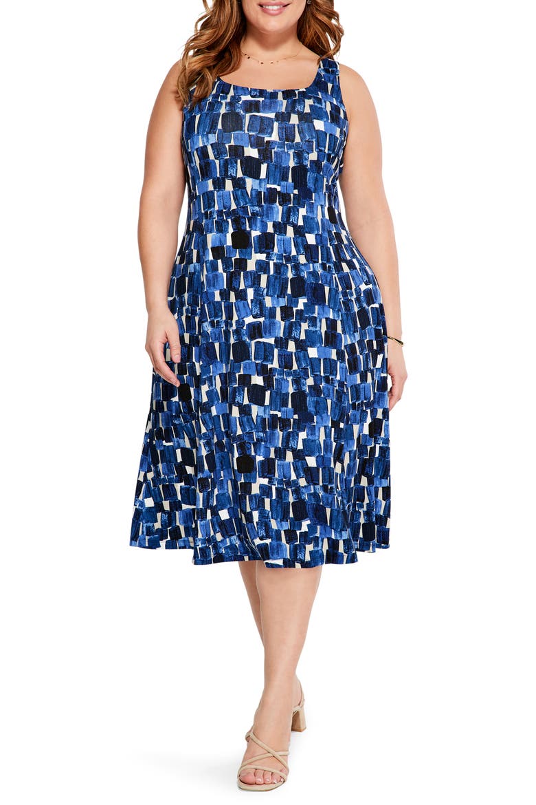 Artist Blocks Sleeveless Dress, Main, color, BLUE MULTI