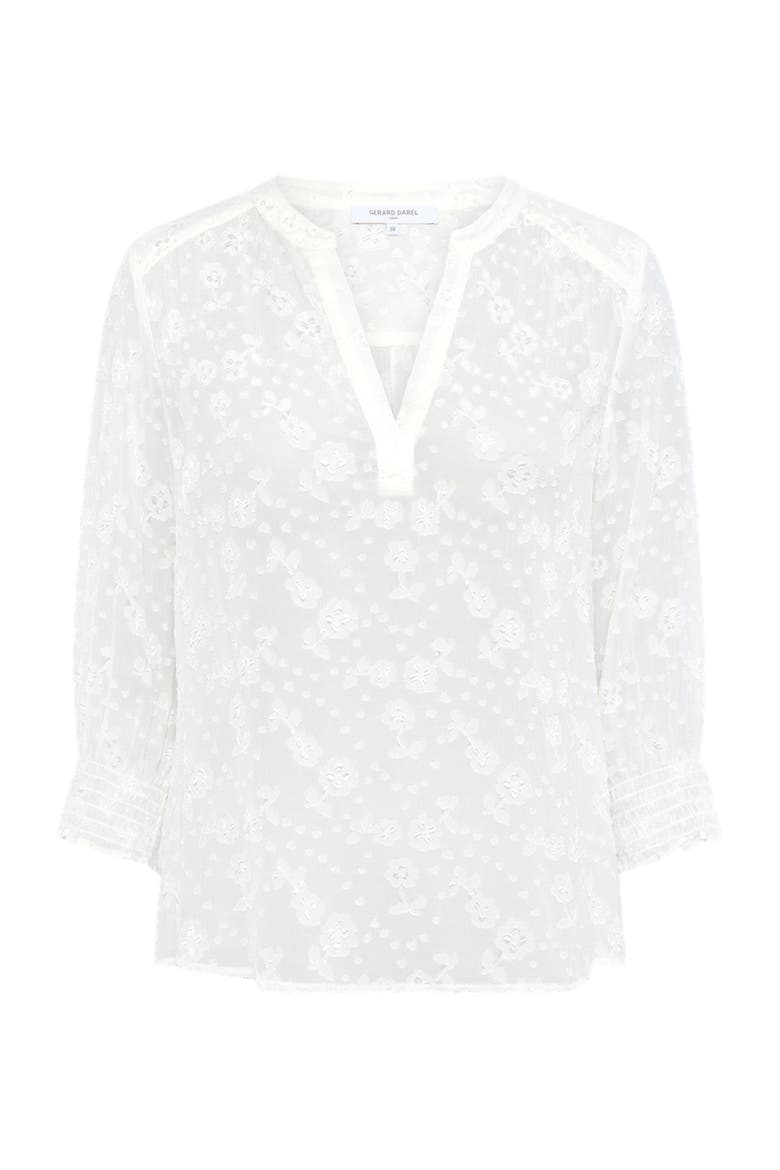 Callys Textured Floral Blouse, Alternate, color, Ecru