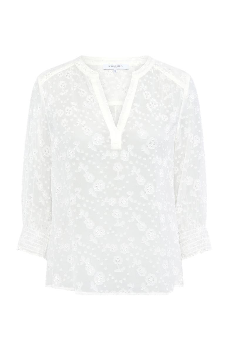 GERARD DAREL Callys Textured Floral Blouse, Alternate, color, Ecru