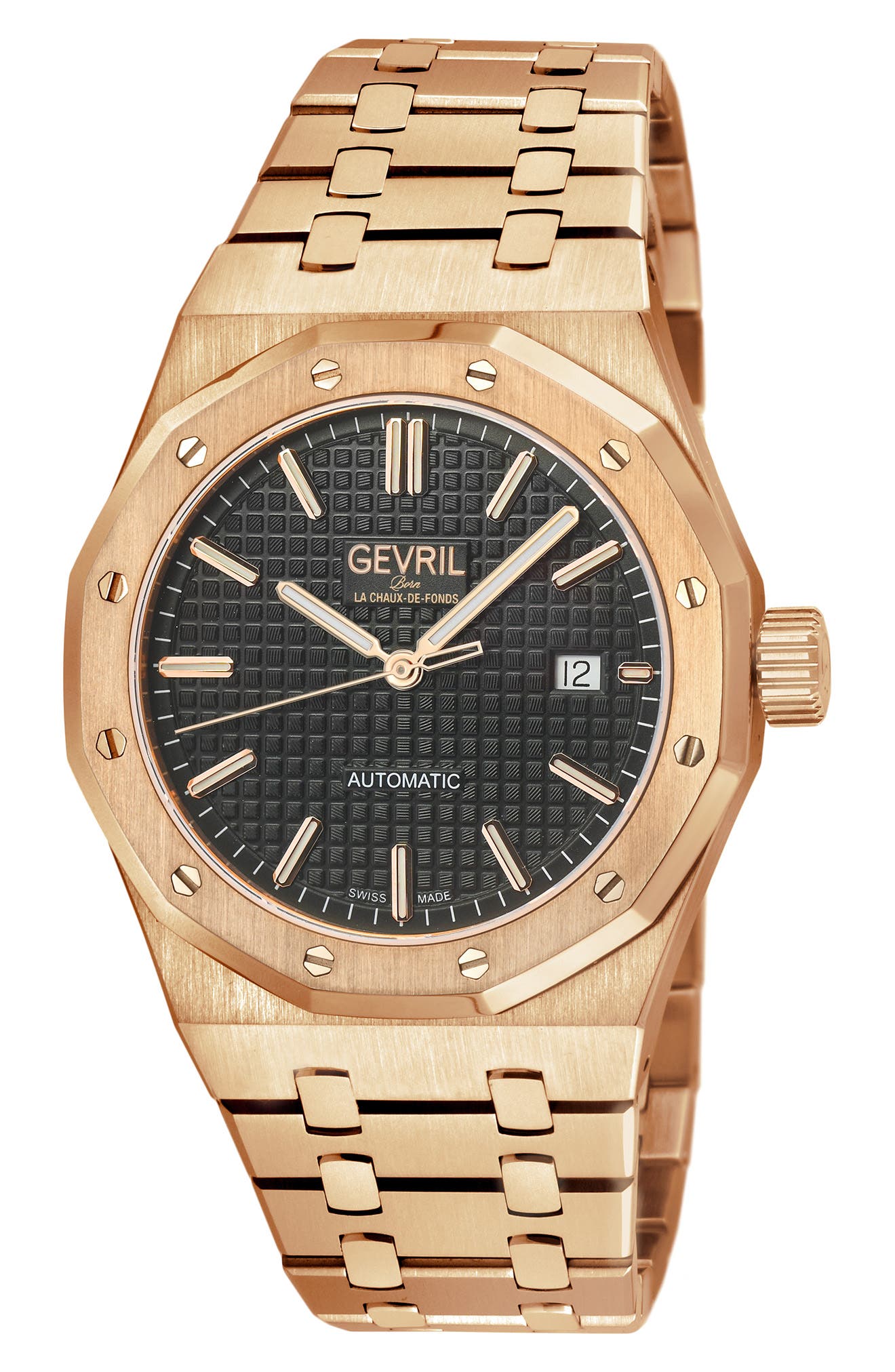 GEVRIL Gotham Bracelet Strap Automatic Watch, 41mm