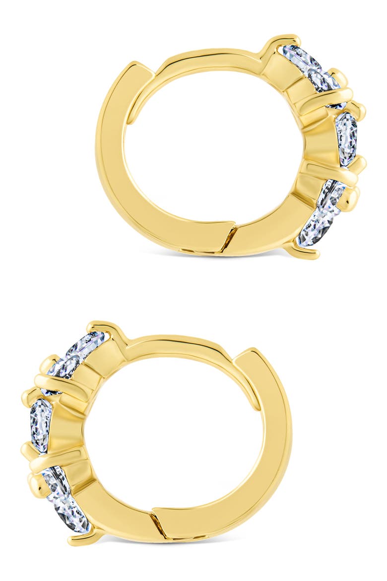 Delsie Cubic Zirconia Huggie Hoop Earrings, Alternate, color, GOLD