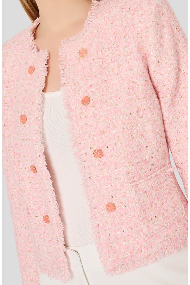 Metallic Bouclé Crop Jacket, Alternate, color, TEA ROSE