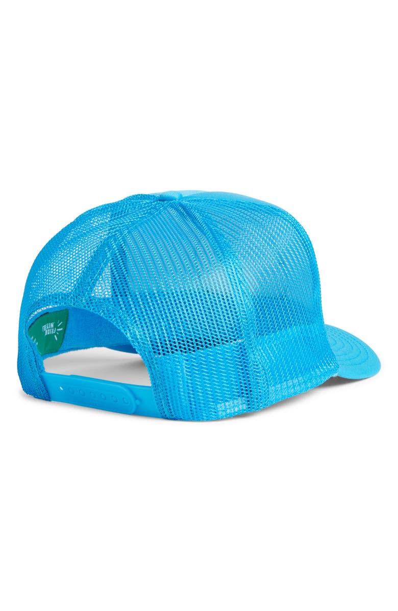 Friday Feelin’ Good Vibes Trucker Hat, Alternate, color, Blue