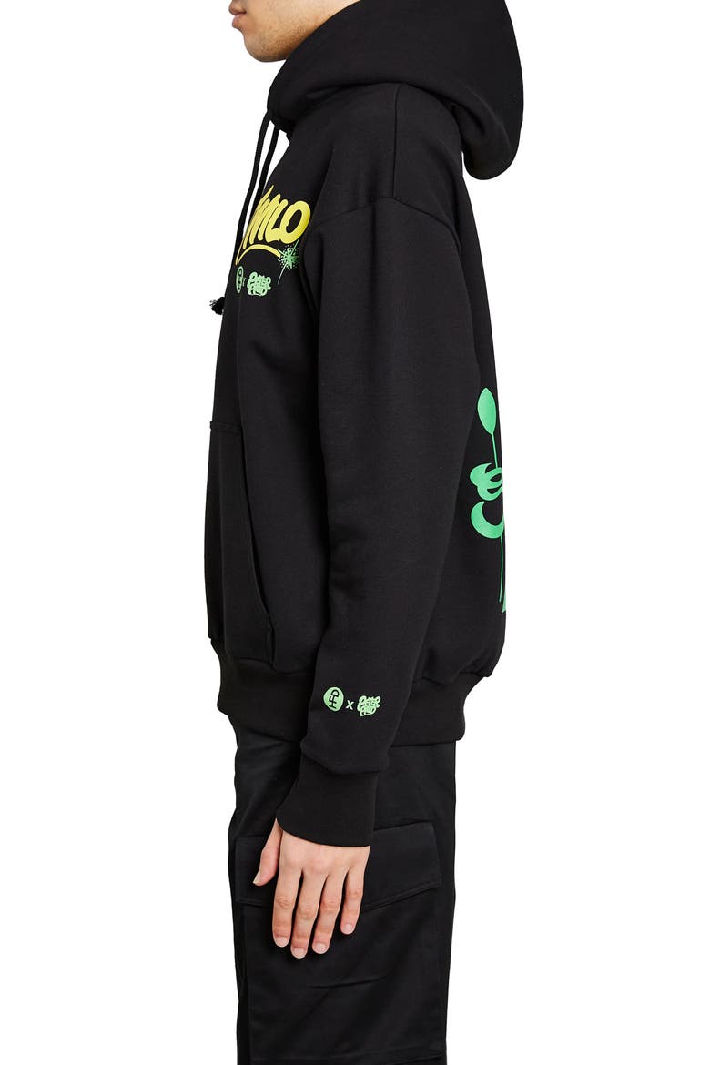 x Peter Paid Gender Inclusive Twilo Cotton Blend Graphic Hoodie, Alternate, color, BLACK