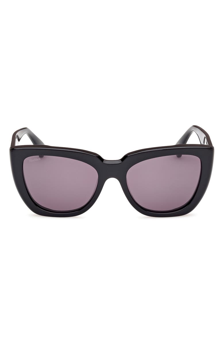 Max Mara Glimpse4 54mm Polarized Cat Eye Sunglasses, Main, color, Shiny Black / Smoke