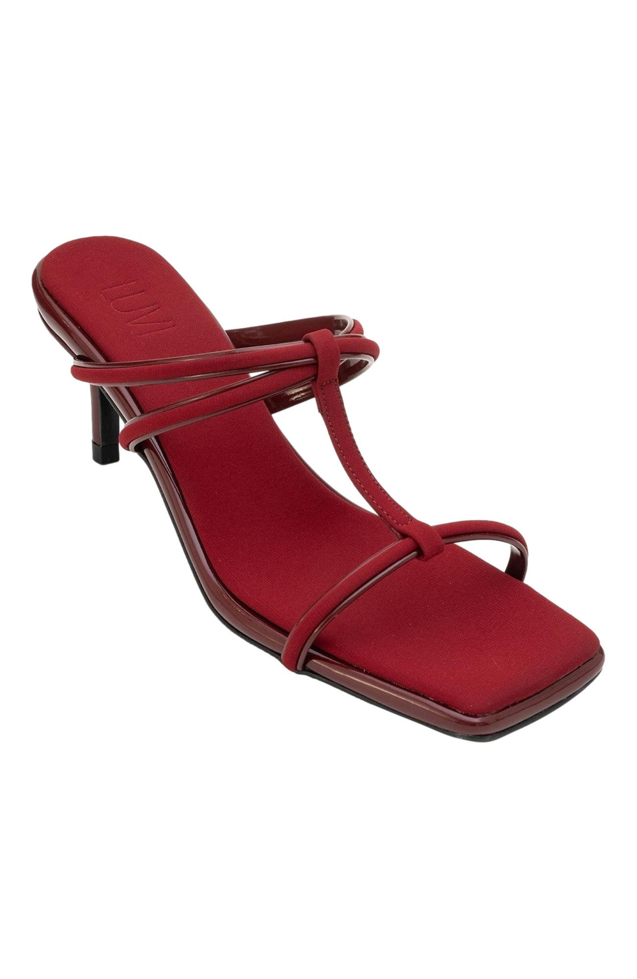 Mocha Strap Heel Sandal, Alternate, color, Burgundy Faux Leather