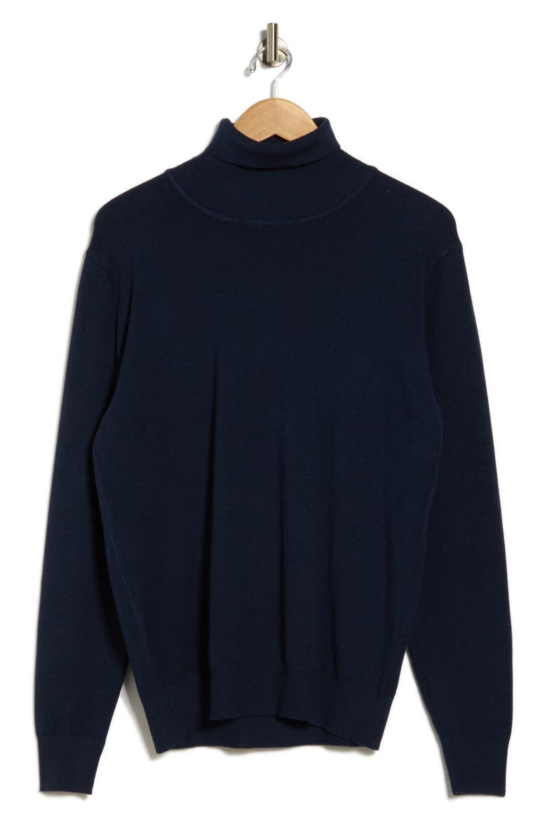 Slim Fit Turtleneck Sweater, Alternate, color, NAVY