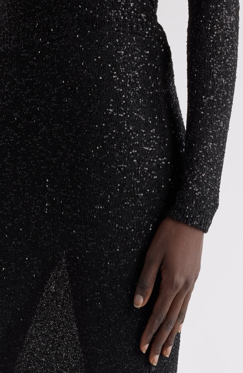 Balenciaga Sequin Maxi Sweater Skirt, Alternate, color,