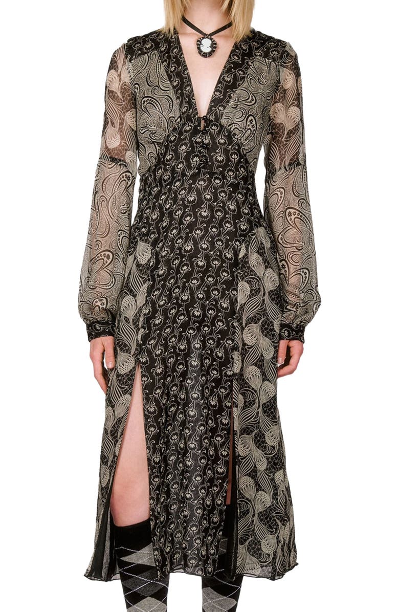 Anna Sui Beardsley Combo Dress, Alternate, color, 