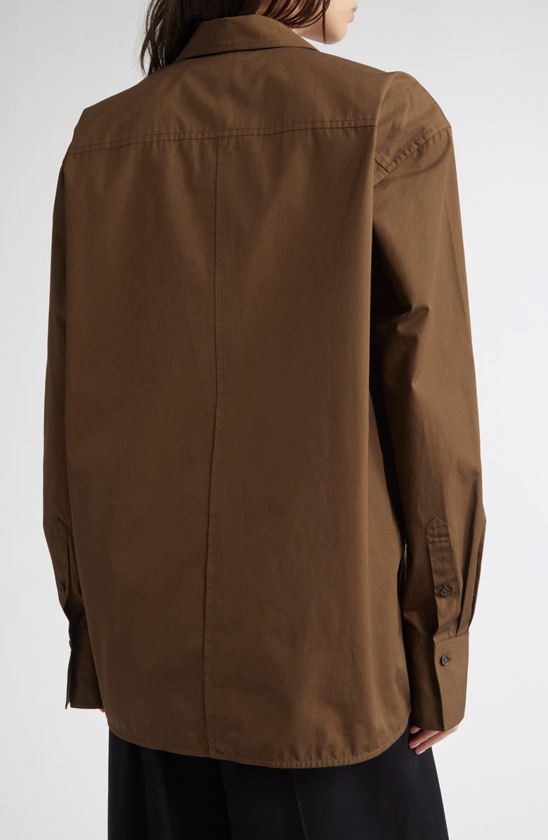 TOTEME Classic Cotton Button-Up Shirt, Alternate, color, Pepper