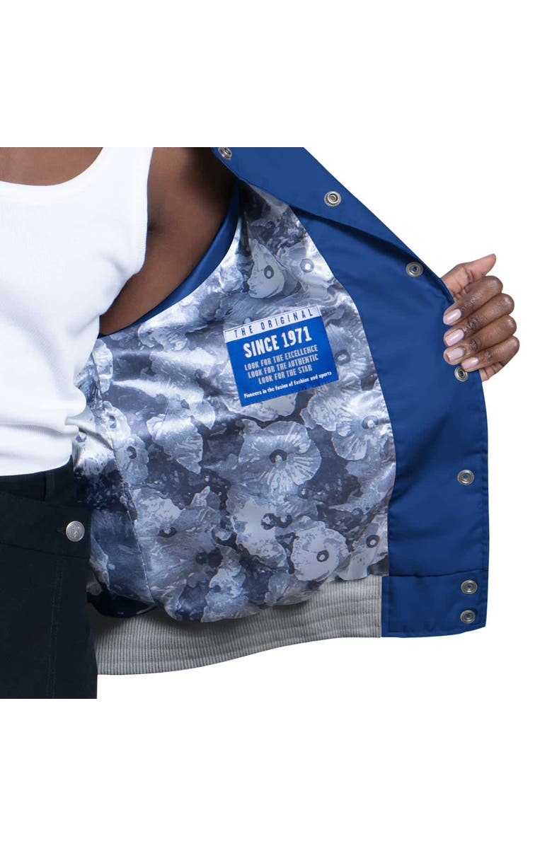 STARTER Women's Starter White/Royal Los Angeles Dodgers Blitz Varsity Raglan Full-Snap Satin Jacket, Alternate, color, White