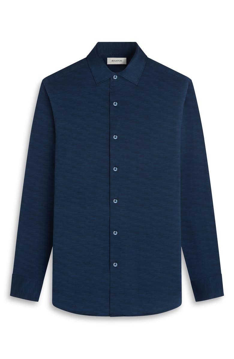 Bugatchi James OoohCotton<sup>®</sup> Herringbone Button-Up Shirt, Alternate, color, Navy