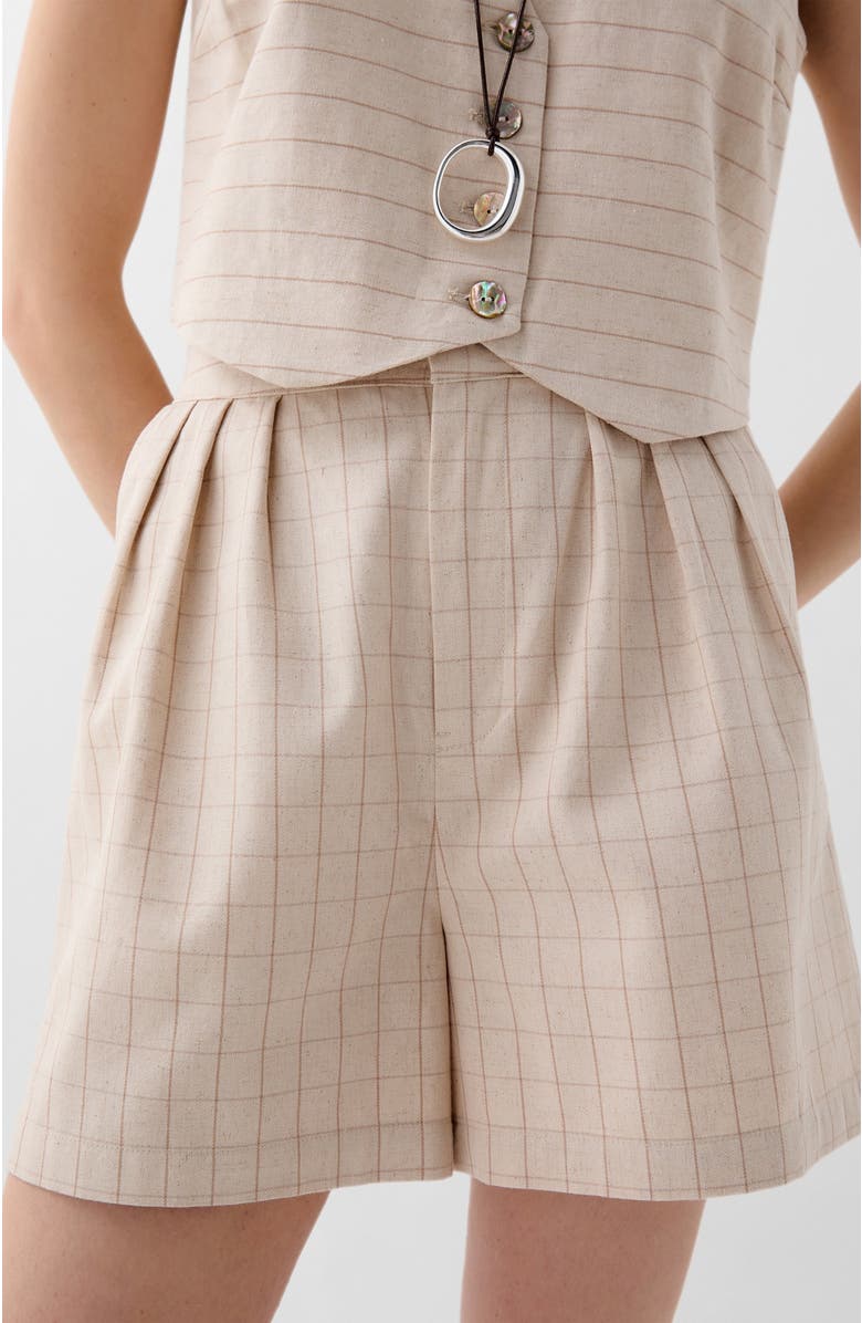 Scalpers Stripes Check Short, Main, color, Natural