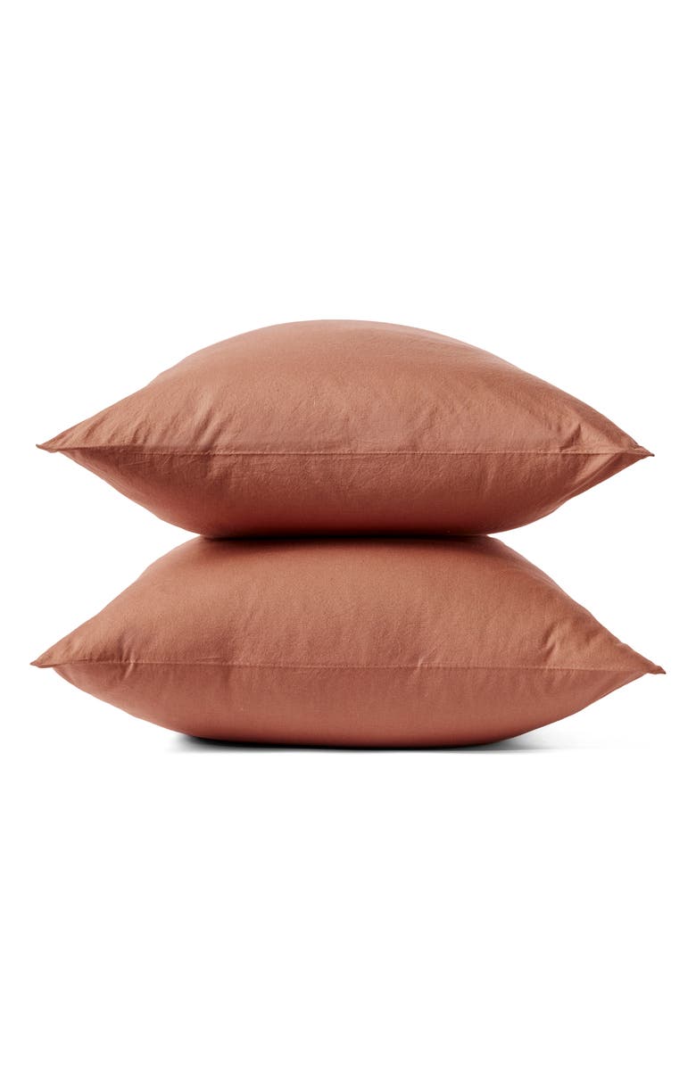 Coyuchi Set of 2 Crinkled Organic Cotton Percale Pillowcases, Main, color,