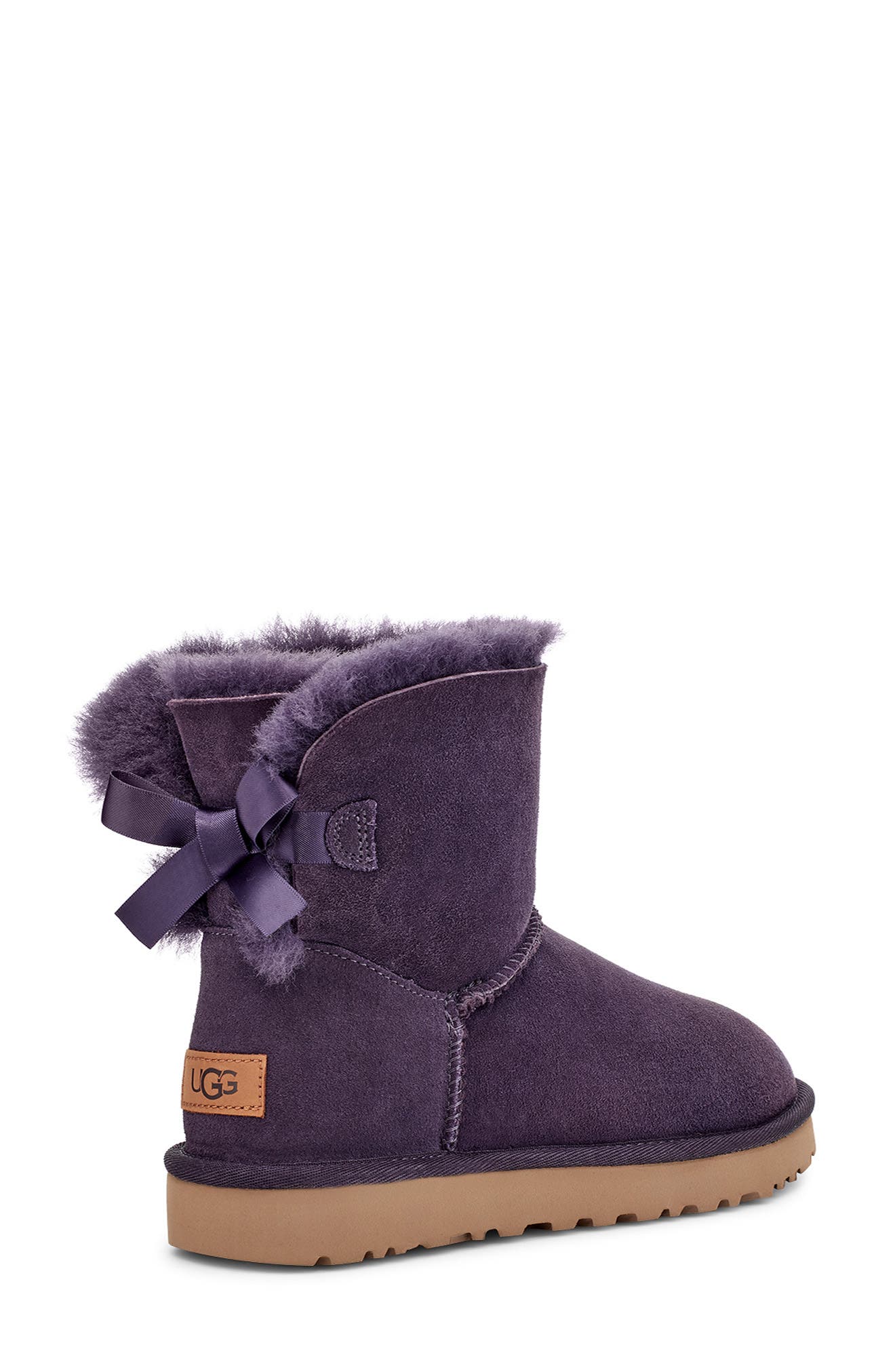 Mini Bailey Bow II Genuine Shearling Bootie, Alternate, color, NIGHTSHADE