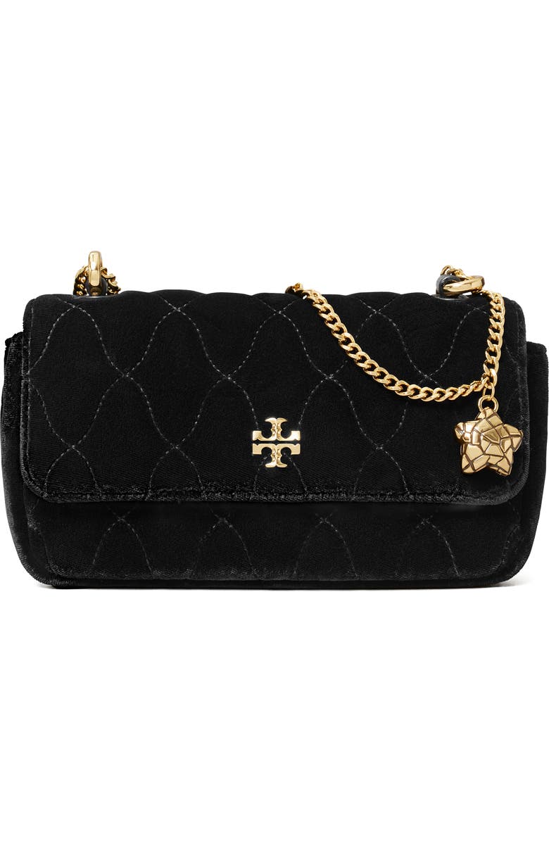 Tory Burch Mini Kira Quilted Velvet Crossbody Bag, Alternate, color,