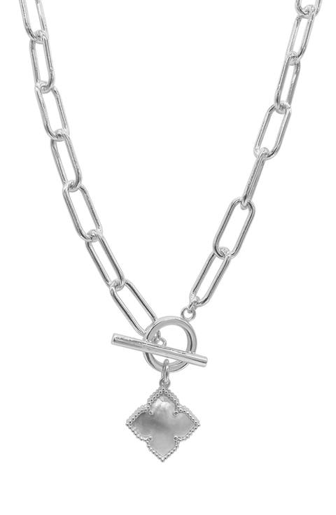 Flower White Mother of Pearl Pendant Necklace