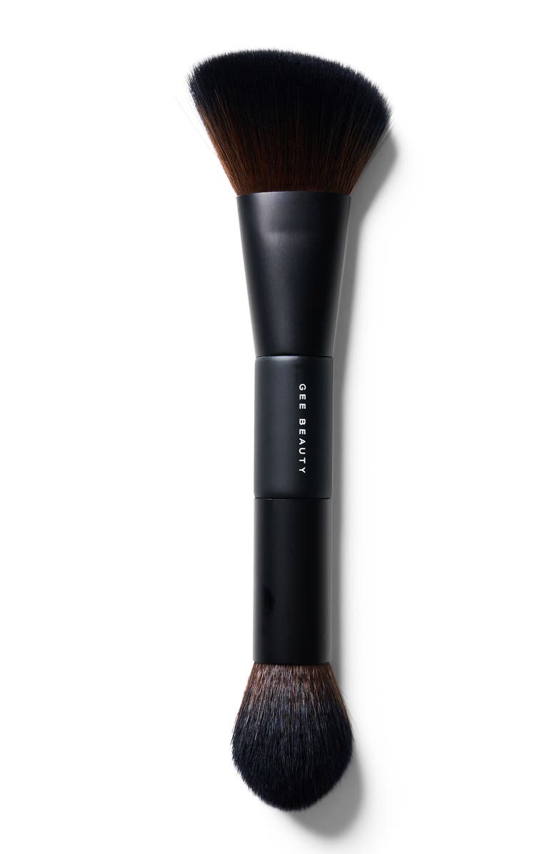 GEE BEAUTY Dual-Ended Buff Blush Makeup Brush, Main, color, Black
