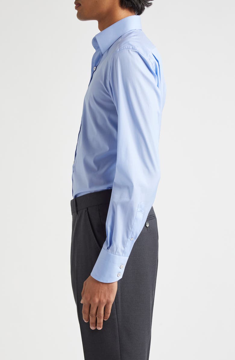 TOM FORD Classic Fit Solid Stretch Poplin Button-Up Shirt, Alternate, color, Hb539 Turquoise