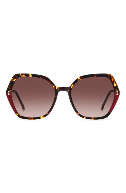 55mm Gradient Geometric Sunglasses