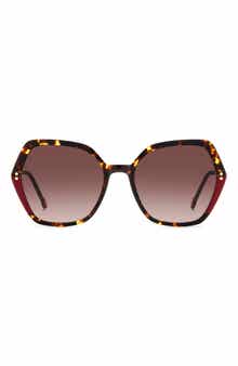 55mm Gradient Geometric Sunglasses