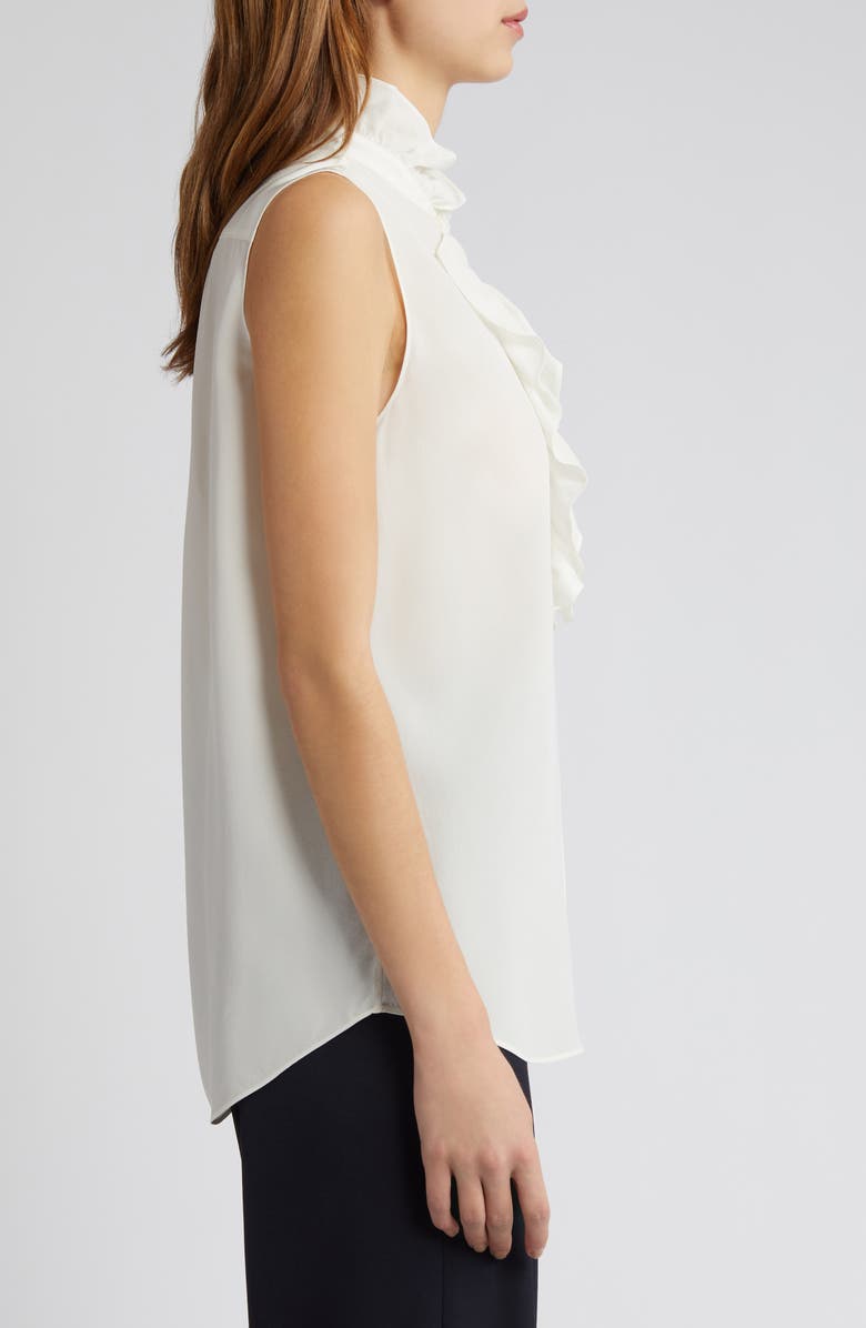 FRAME Ruffle Sleeveless Silk Top, Alternate, color,