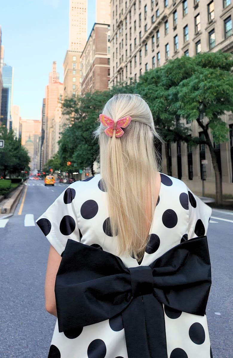 Solar Eclipse Emperor Silk Butterfly Hair Clip, Alternate, color, Pink