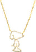 Crislu x Peanuts® Pavé Snoopy Silhouette Pendant Necklace