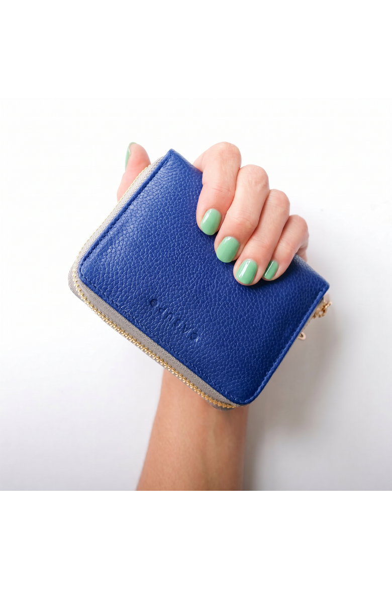 Small Zipper Wallet with Detachable Key Ring, Main, color, Cobalt Blue