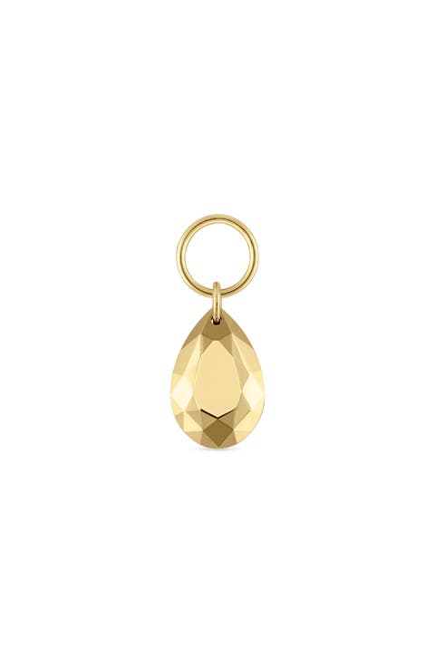 Faceted Pear Charm Pendant