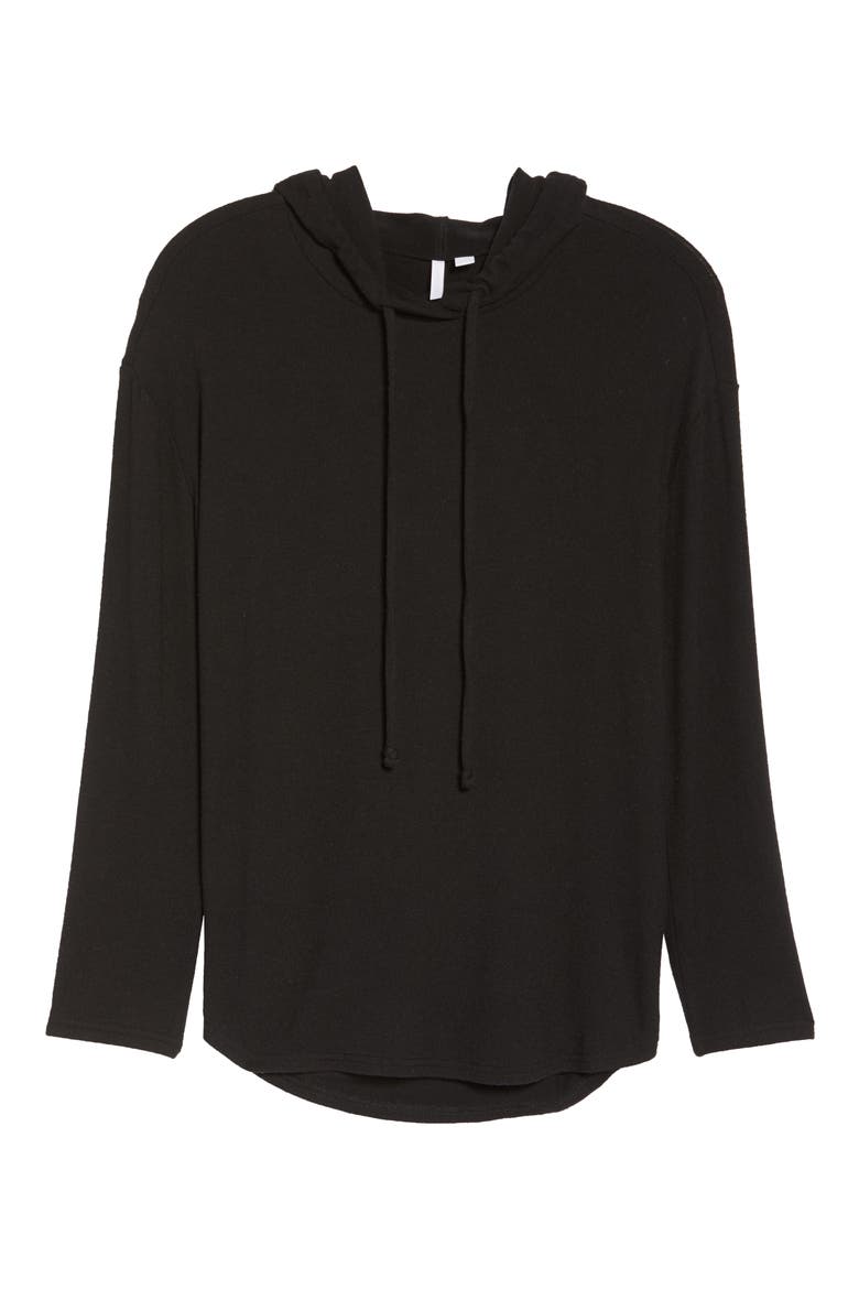 Hacci Hoodie, Alternate, color, BLACK