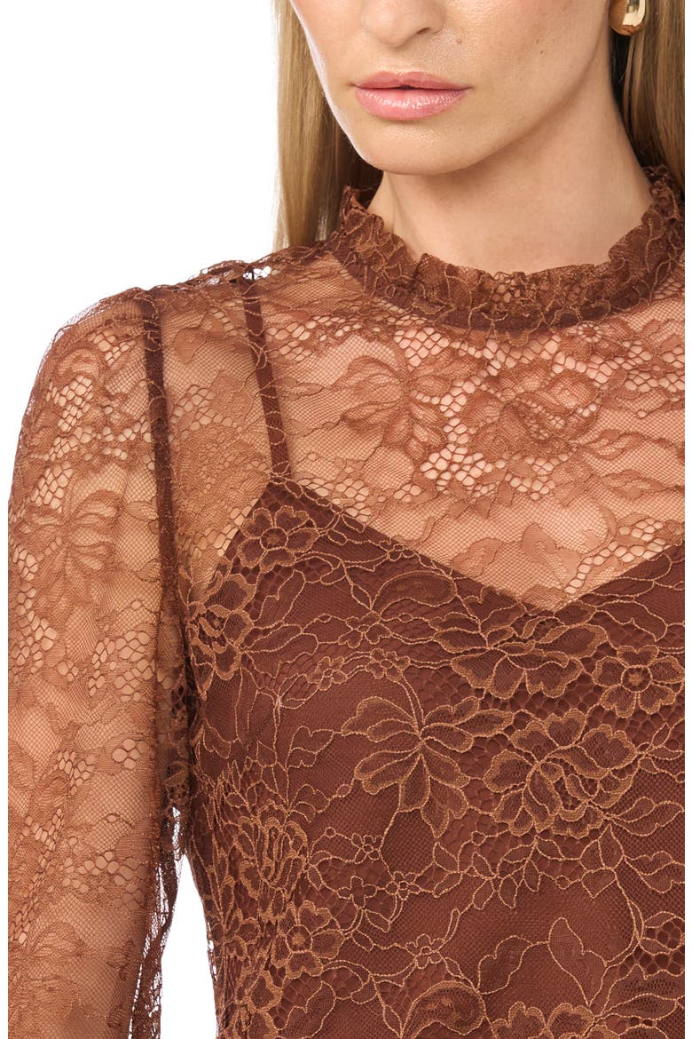 Lace Mock Neck Top, Alternate, color, ZINFANDEL