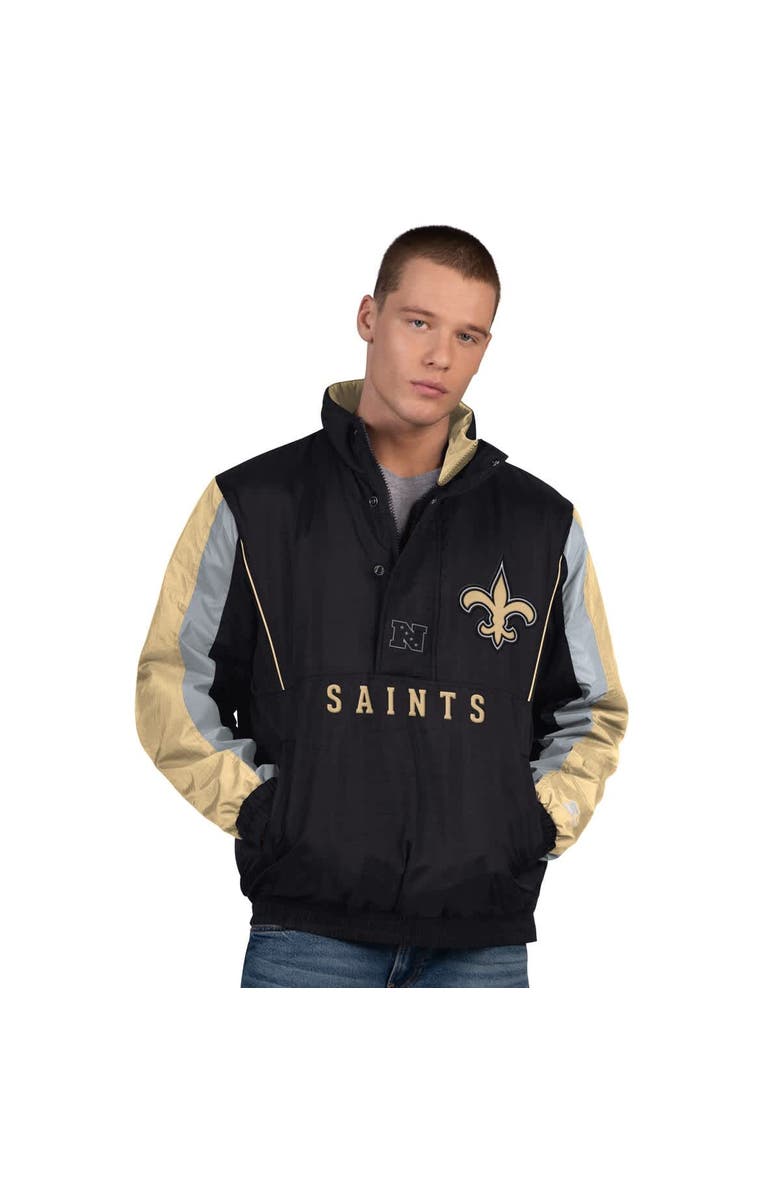 STARTER Men's Starter  Black New Orleans Saints Thursday Night Gridiron Half-Zip Jacket, Main, color, Black