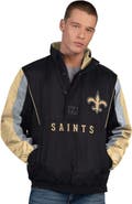 STARTER Men's Starter Black New Orleans Saints Thursday Night Gridiron Half-Zip Jacket