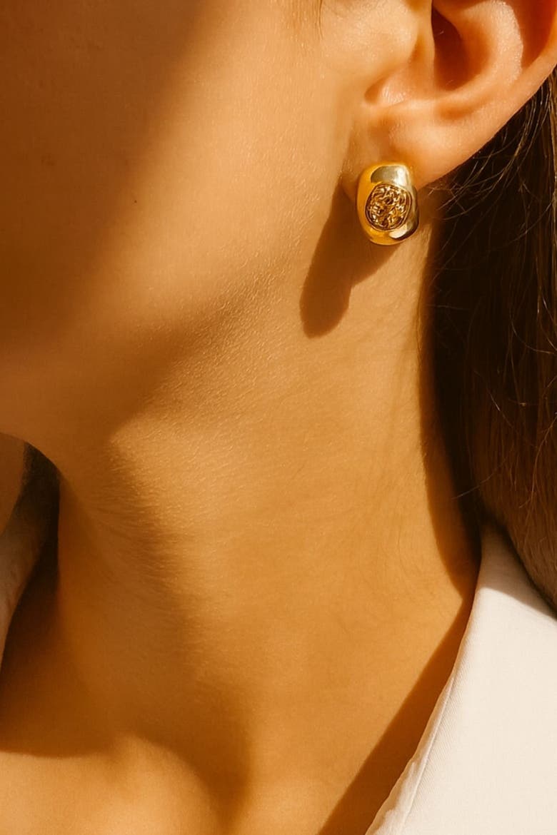 Halo Stud Earrings, Alternate, color, gold
