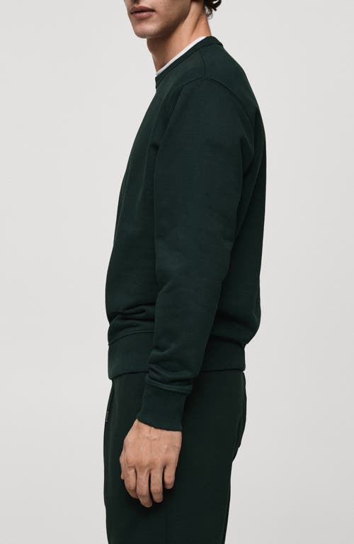 Mango Regular Fit Cotton Blend Sweatshirt In Green