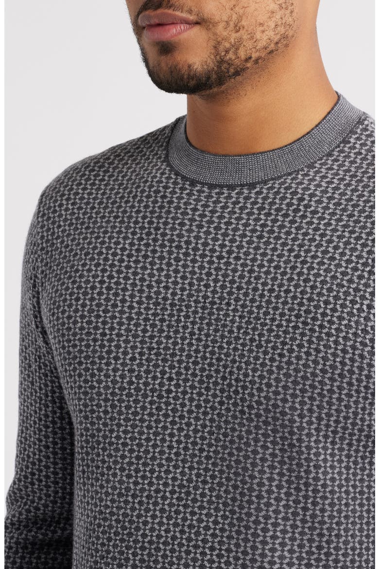 Geo Jacquard Wool Sweater, Alternate, color, GREY