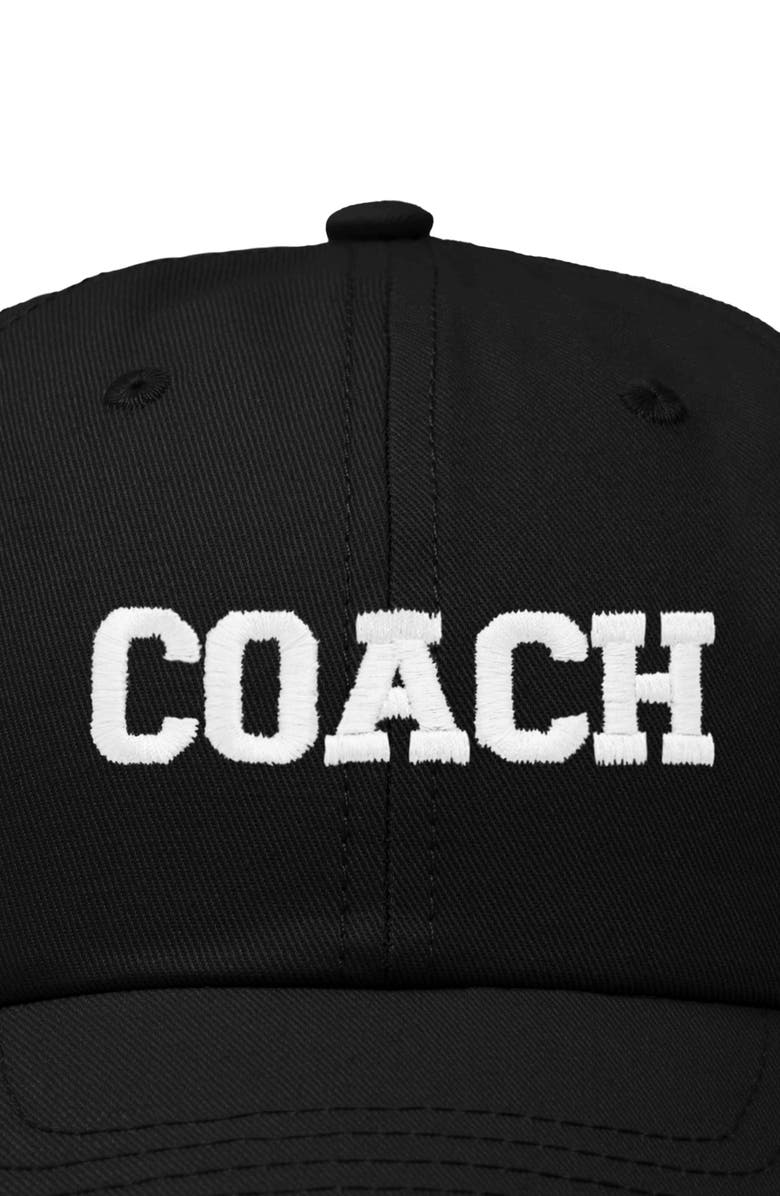 Dalix Coach Embroidered Sports Dad Cap, Alternate, color, Black